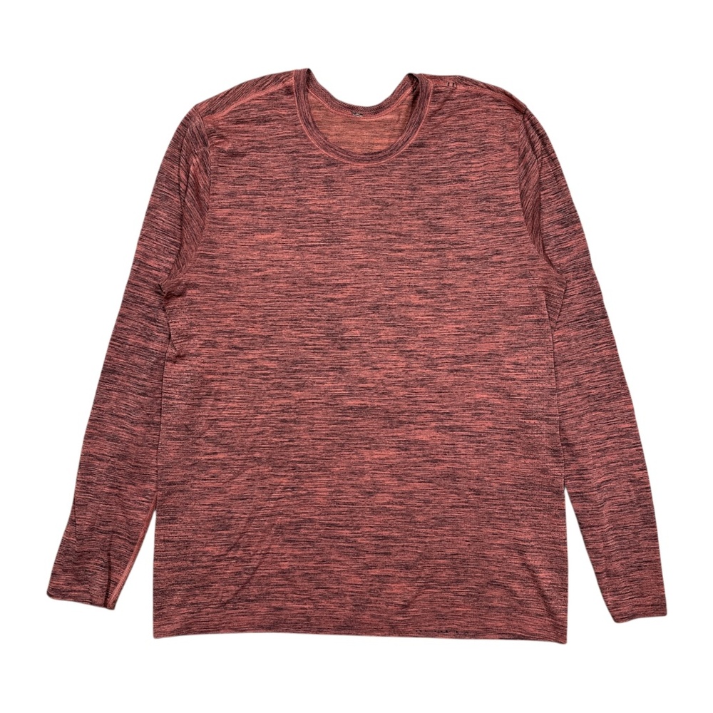 Lululemon Metal Vent Tech Breathe Coral Red Heather Gym L/S T Shirt Mens Large